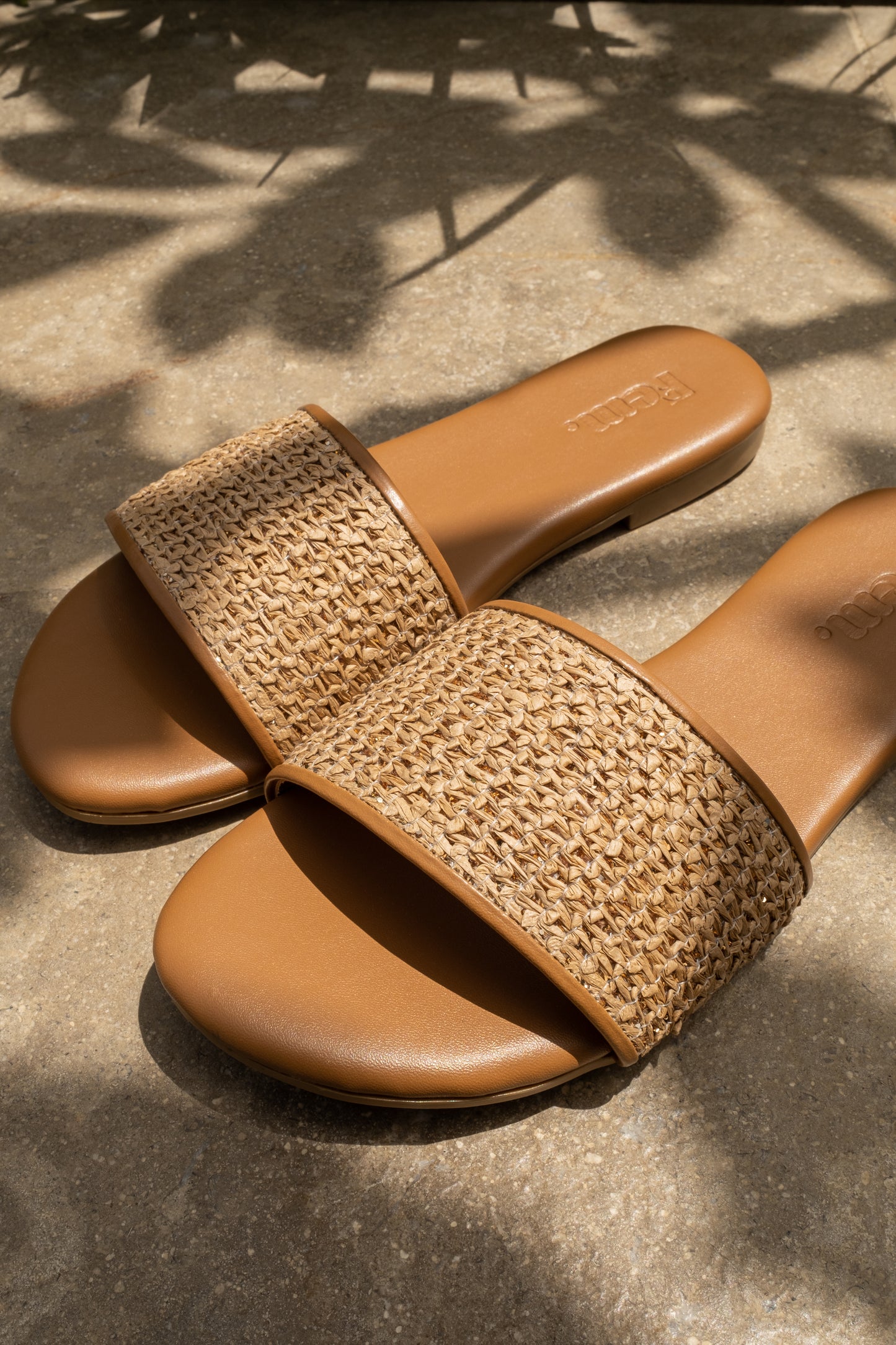 Raffia Flats in Tan