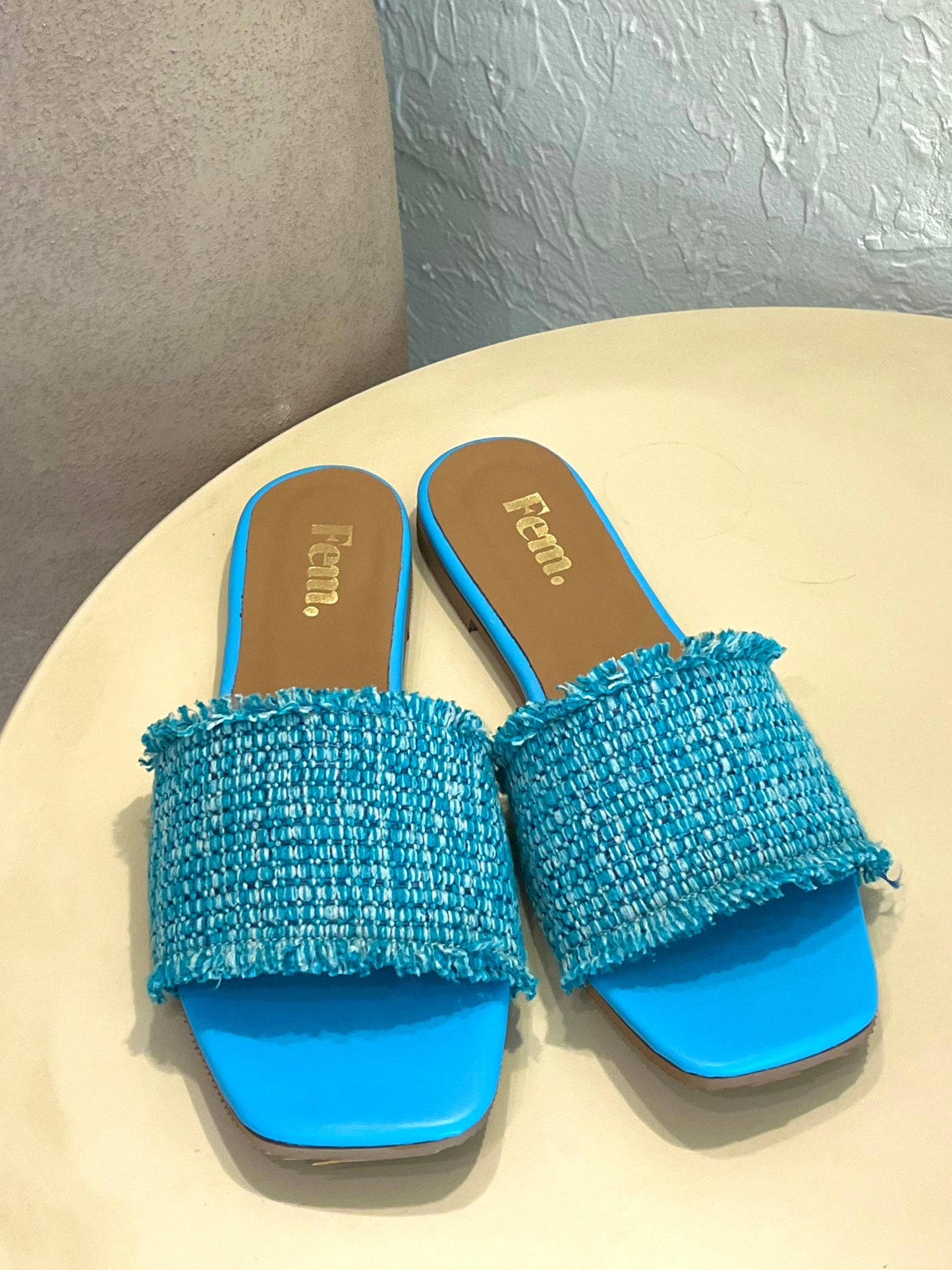 Fringed Flats in Blue