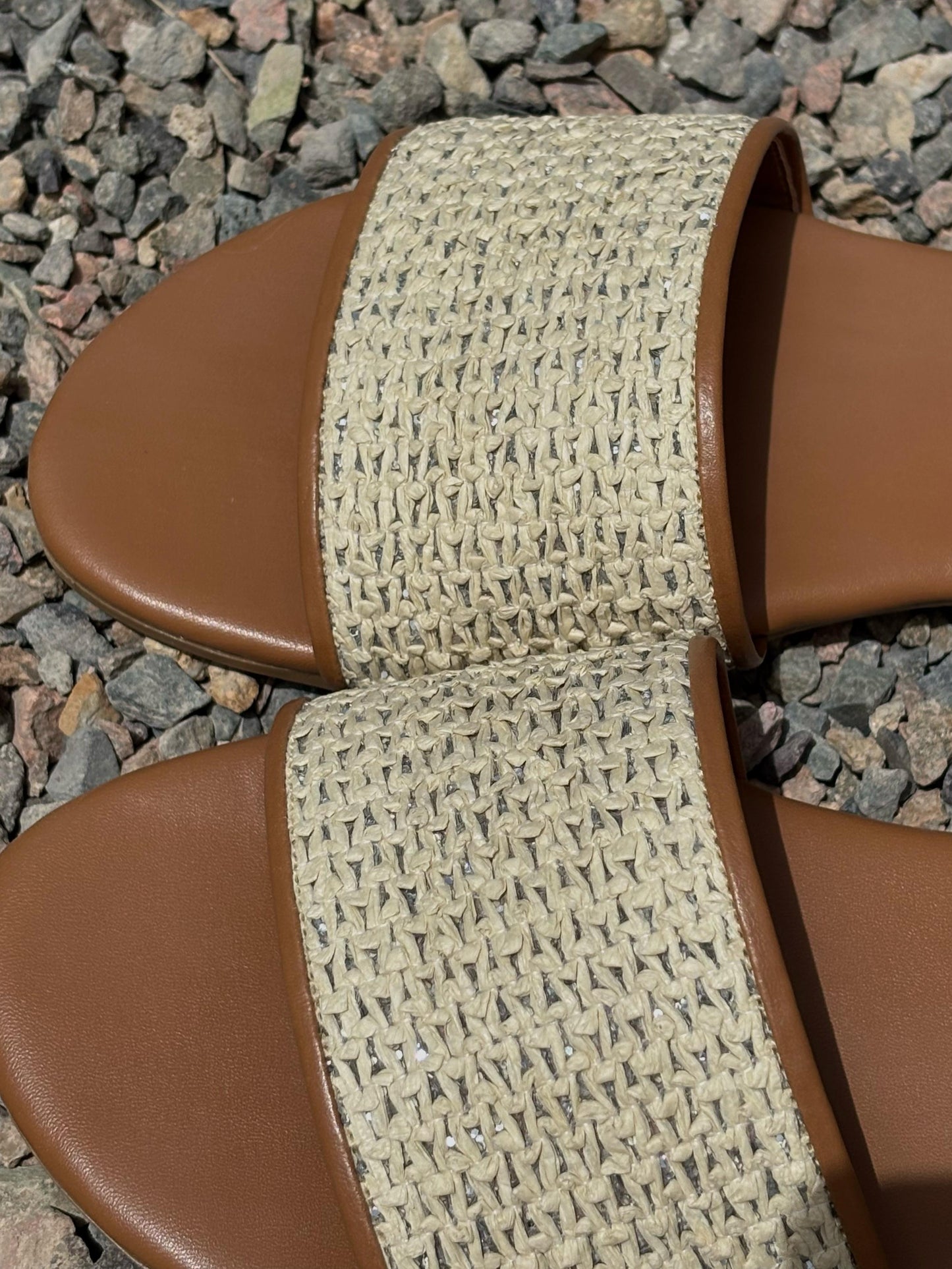 Raffia Flats in Cream