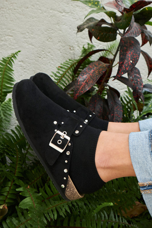 Studded Clogs in Black