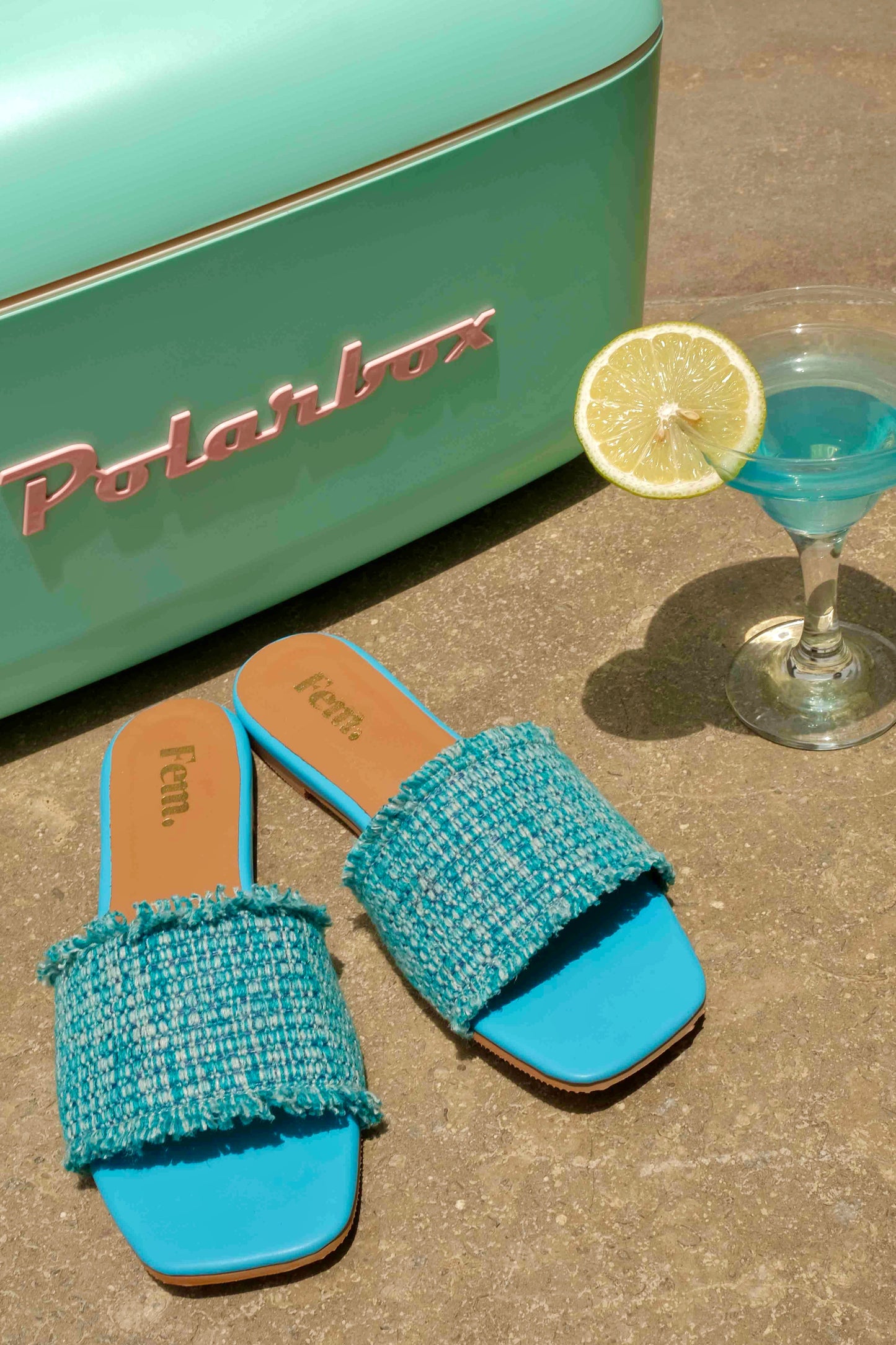 Fringed Flats in Blue